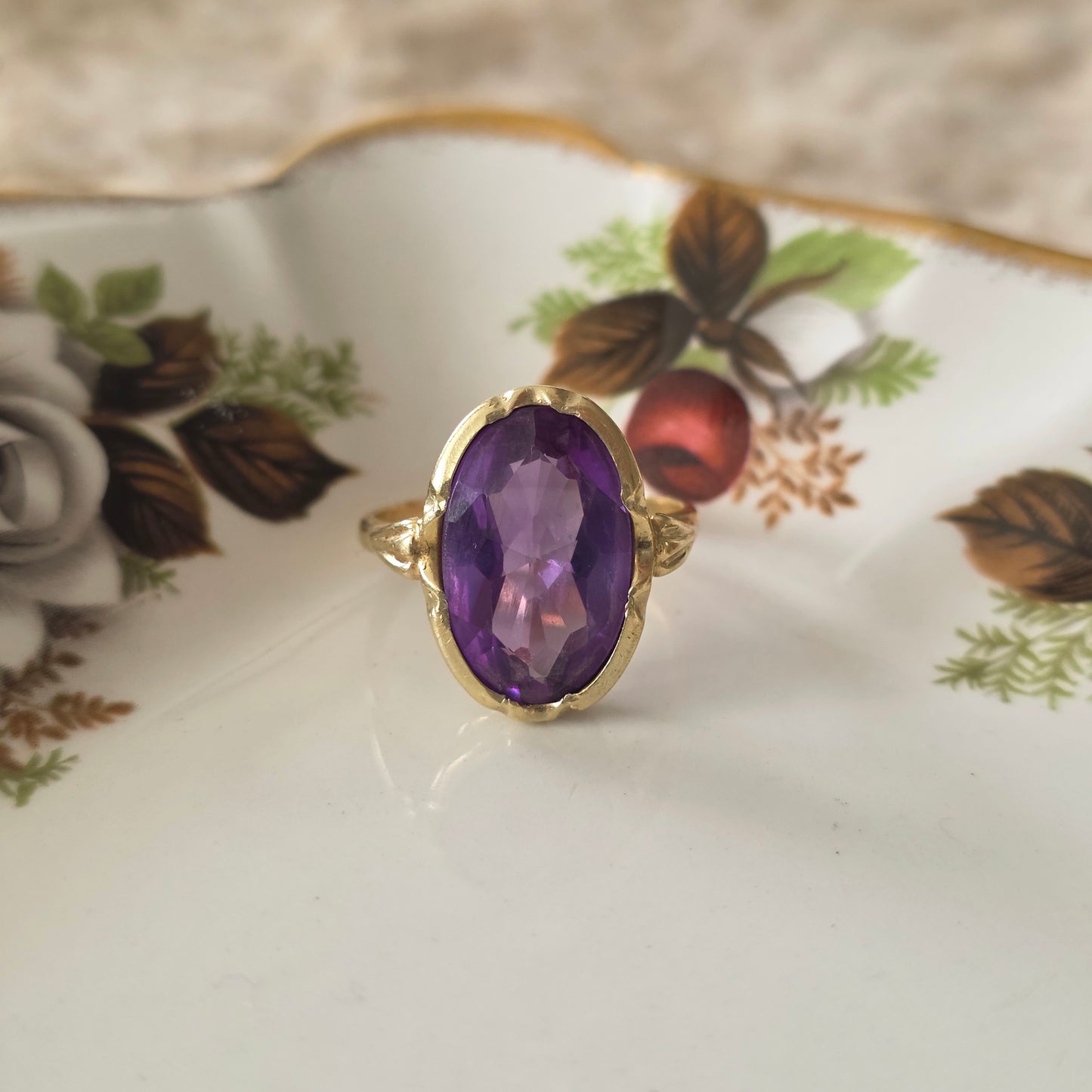 Vintage 14k gouden ring alexandriet