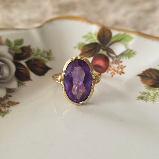 Vintage 14k gouden ring alexandriet