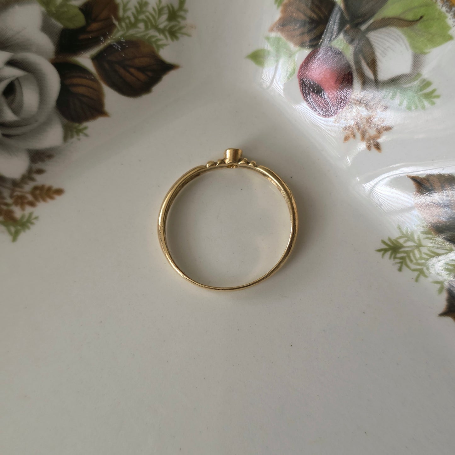 Vintage 14k gouden solitair ring diamant 0.01ct