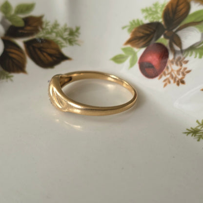 Vintage 14k gouden ring met diamantjes