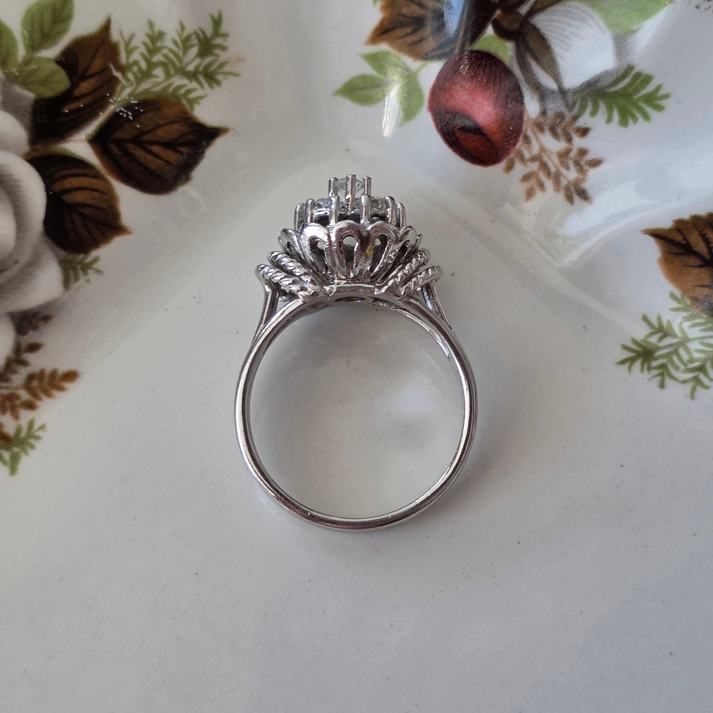 Vintage 18k witgouden ring met diamanten 0.56ct