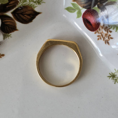 Vintage 18k gouden ring met robijn en diamant