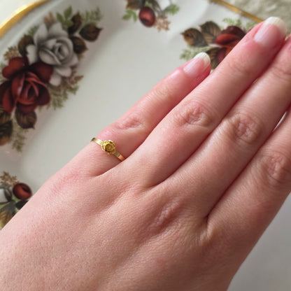 Vintage 18k ring met bloem