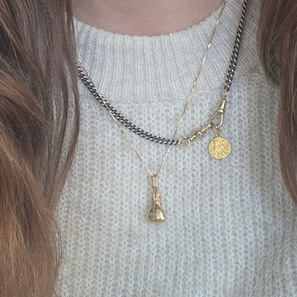 Vintage 14k gold pendant money bag