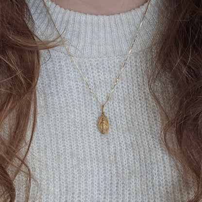 Antieke 18k gouden hanger Maria wonderbaarlijke medaille