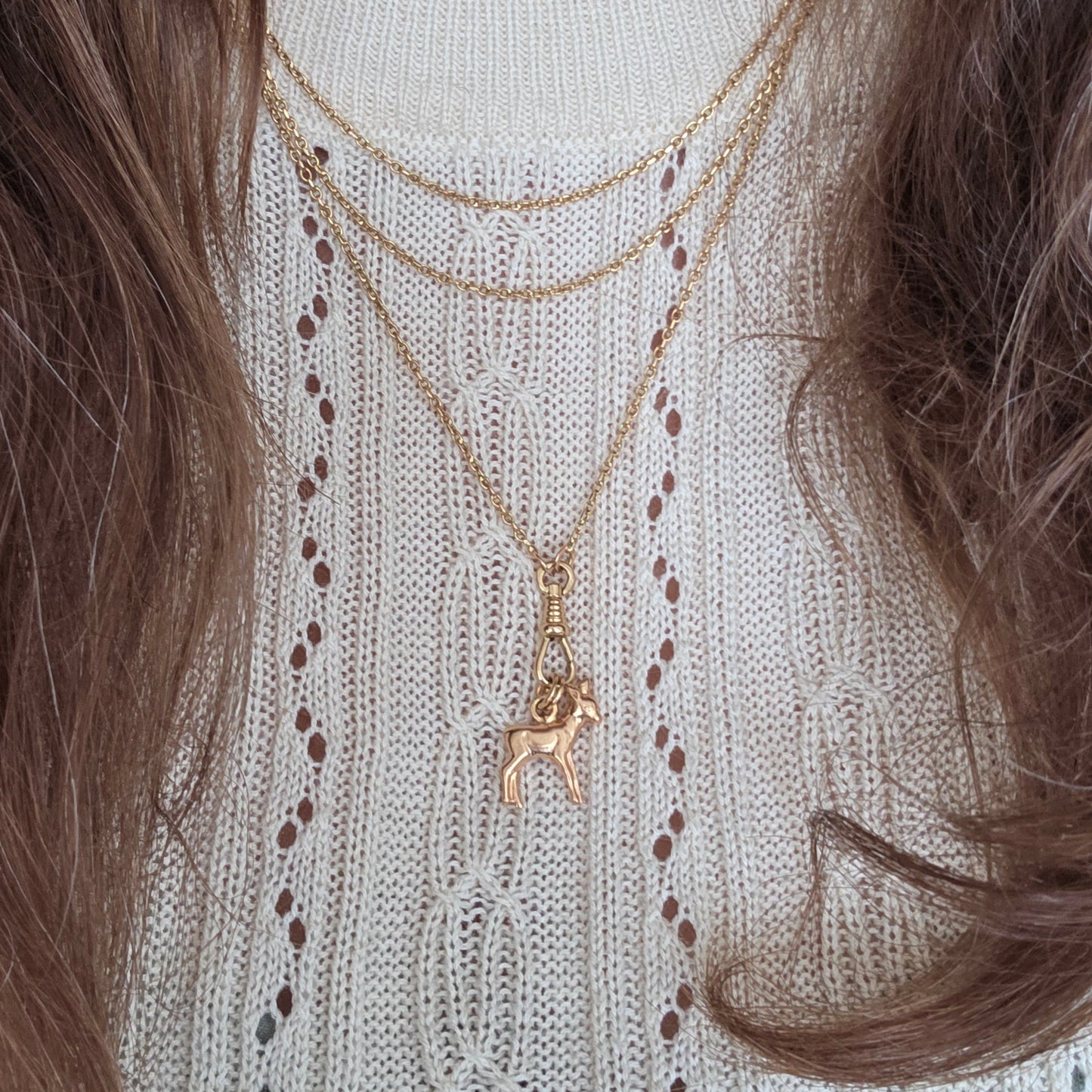Vintage 18k gouden hanger hertje