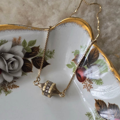 Vintage 14k gouden ketting met diamanten