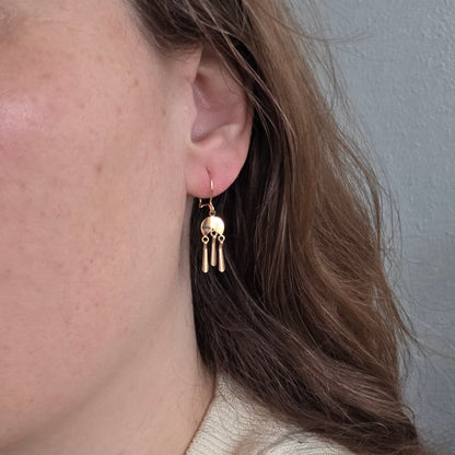 Vintage 14k gouden oorhangers chime