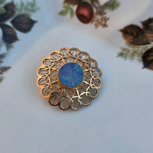 Vintage 14k broche opaal