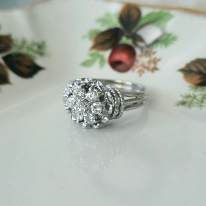 Vintage 18k witgouden ring met diamanten 0.56ct
