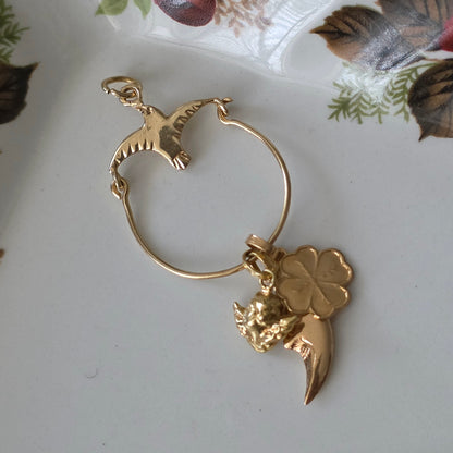 Vintage 18k gouden hanger klavertje vier