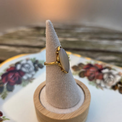 Vintage 14k gouden ring maansteen