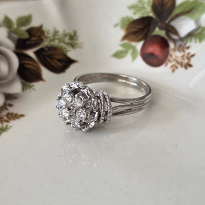 Vintage 18k witgouden ring met diamanten 0.56ct