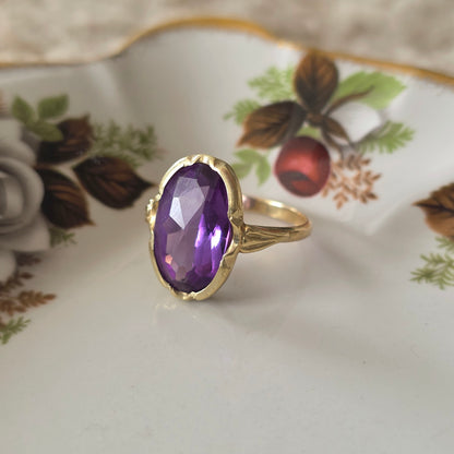 Vintage 14k gouden ring alexandriet